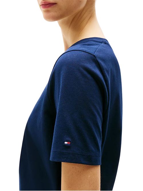 T-shirt donna blu in cotone Tommy Hilfiger | WW0WW45522C1G
